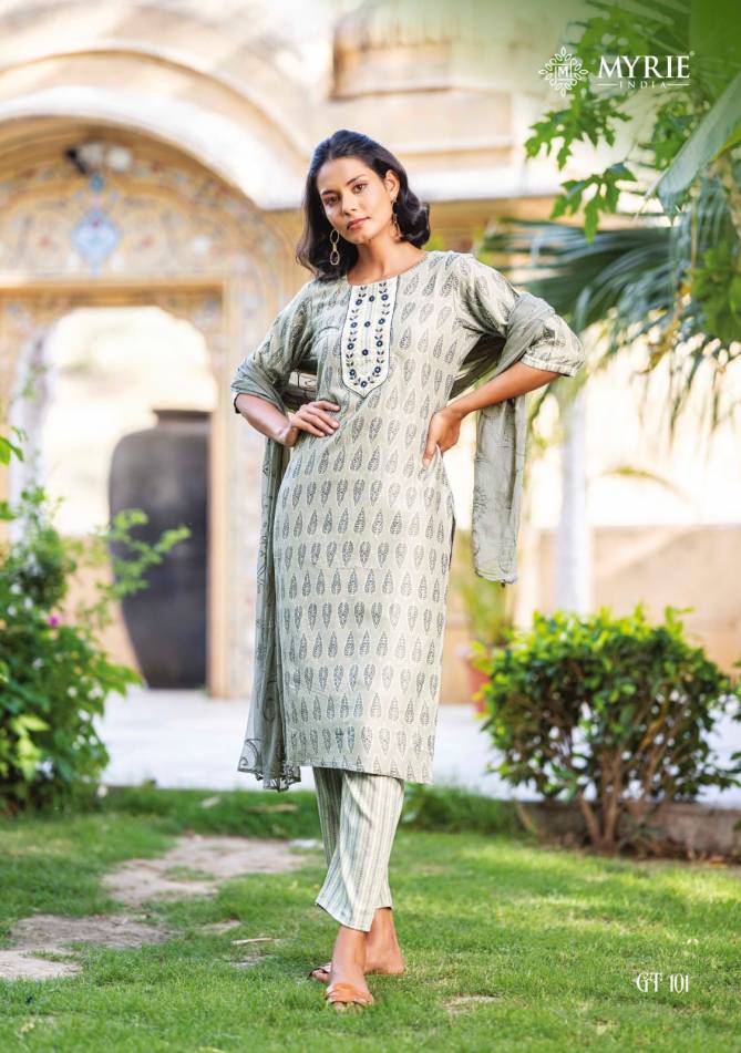 Myrie Golden Tree Stylish Printed Readymade Suits Catalog